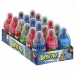 Baby Bottle Pop Assorted Flavor Candy Lollipops with Powdered Candy, 1.1oz,-18CT